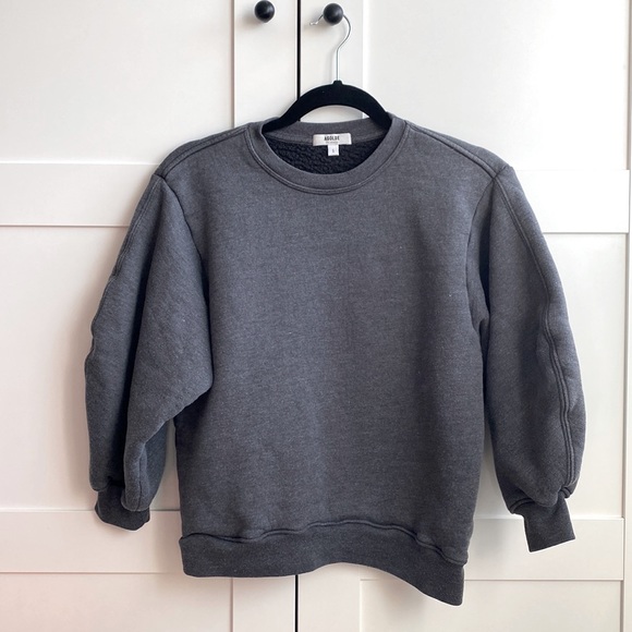 Agolde Thora Balloon Sleeve French Terry Sweatshirt - Graphite - Picture 2 of 5